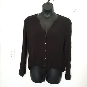 Candies black high low button-up